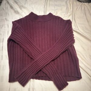 Women's Ribbed Knit Sweater - Purple